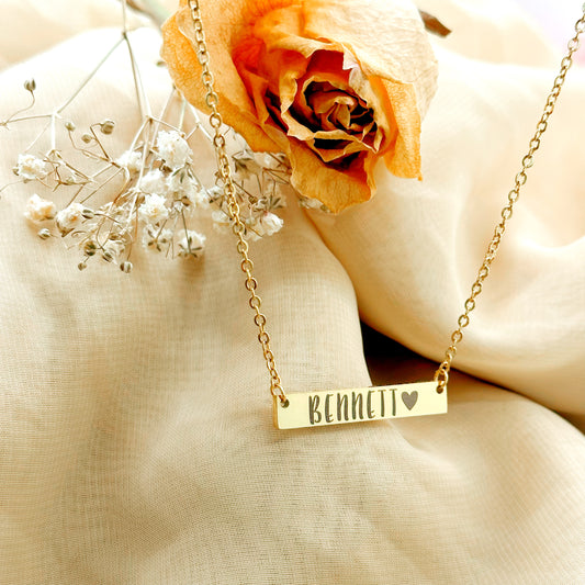 THICK BAR IN GOLD NECKLACE