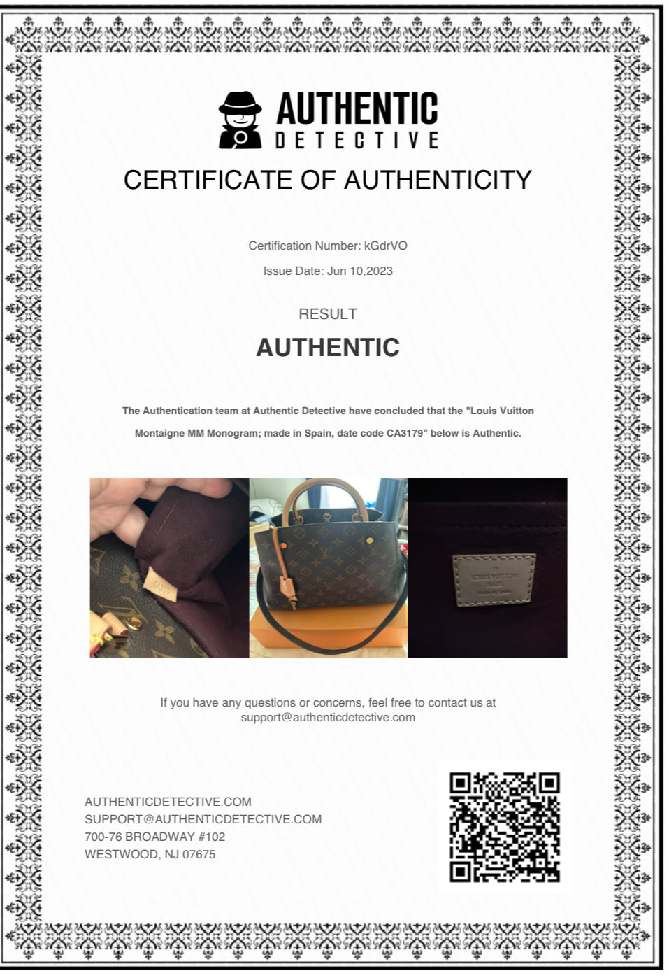 Louis Vuitton Montaigne MM with shoulder strap