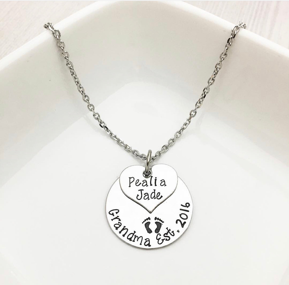 DISK & HEART NECKLACE