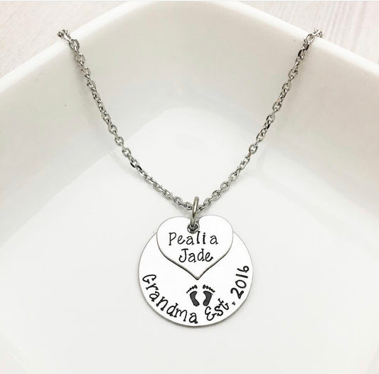 DISK & HEART NECKLACE