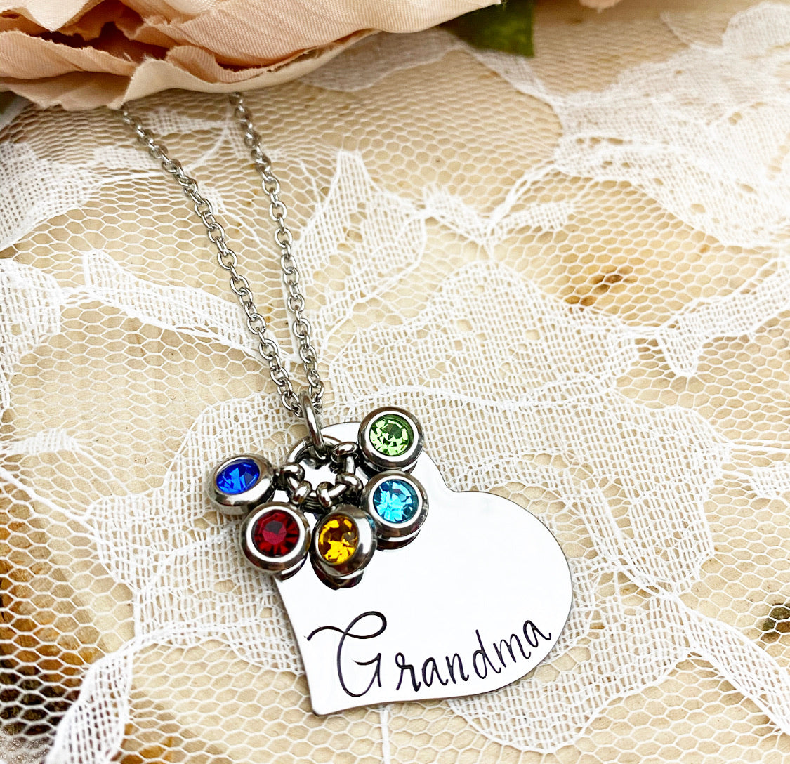 HEART & BIRTHSTONE NECKLACE