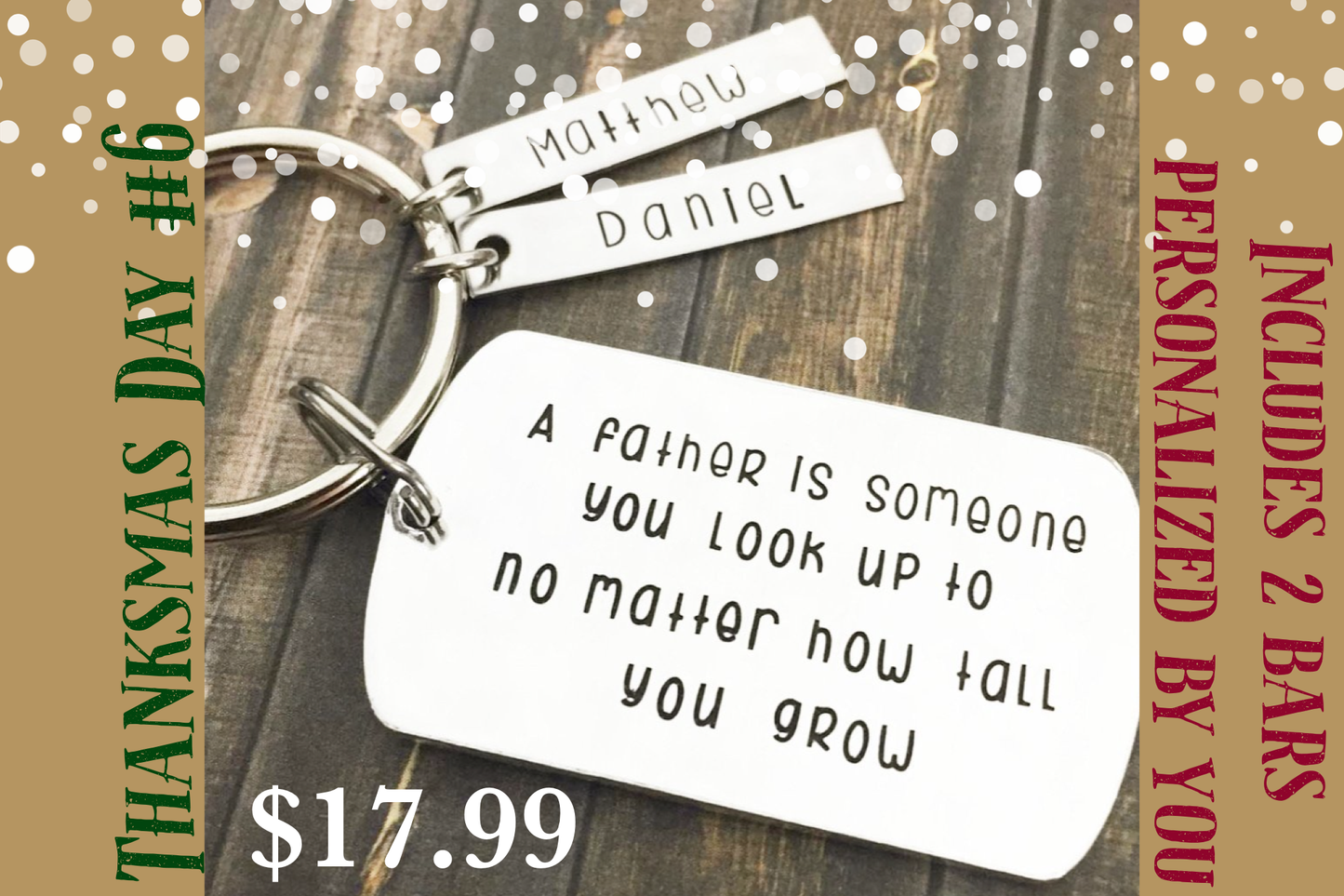 A FATHER IS SOMEONE YOU LOOK UP TO KEYCHAIN