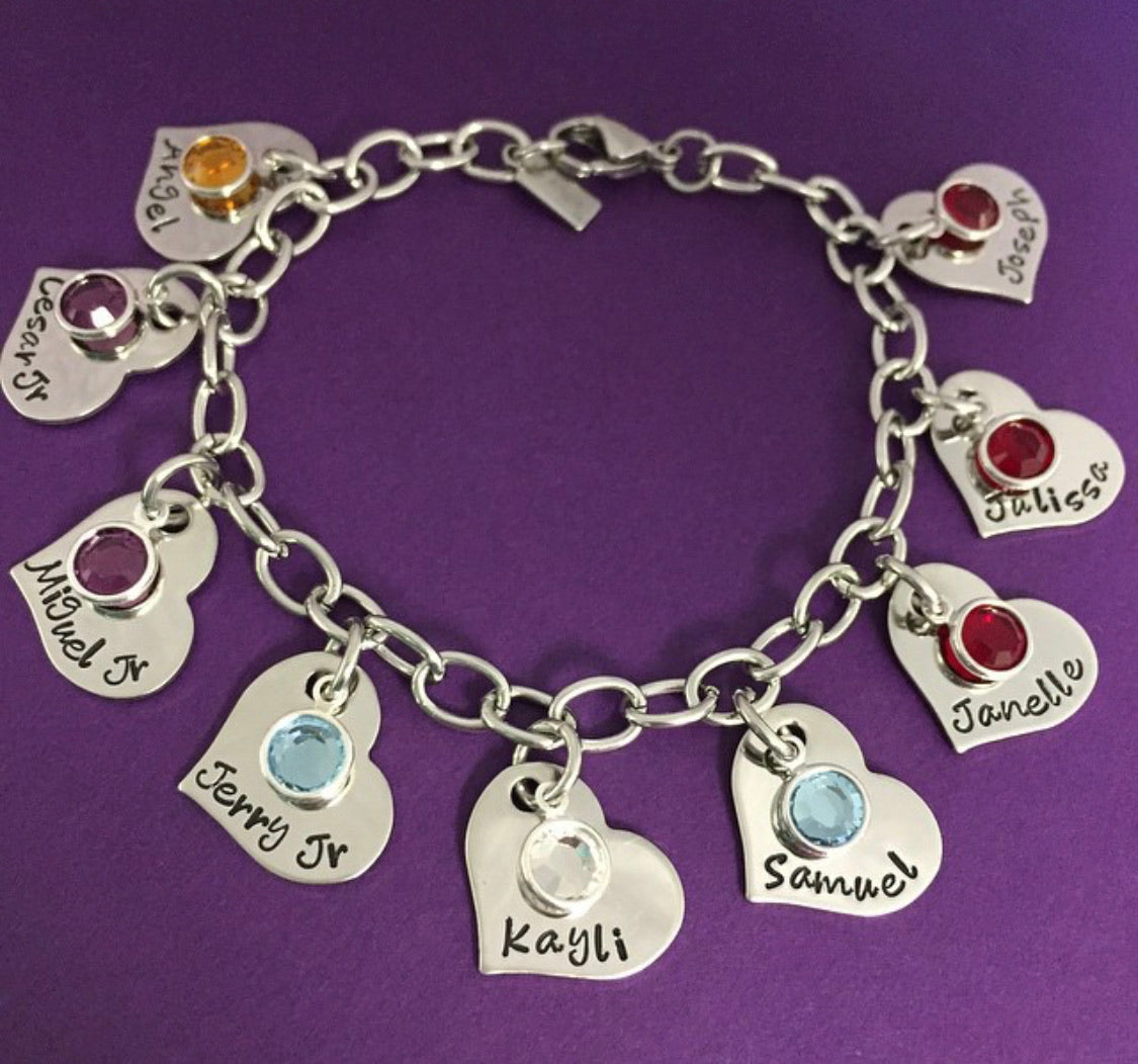 HEART CHARM BRACELET UP TO 15 HEARTS