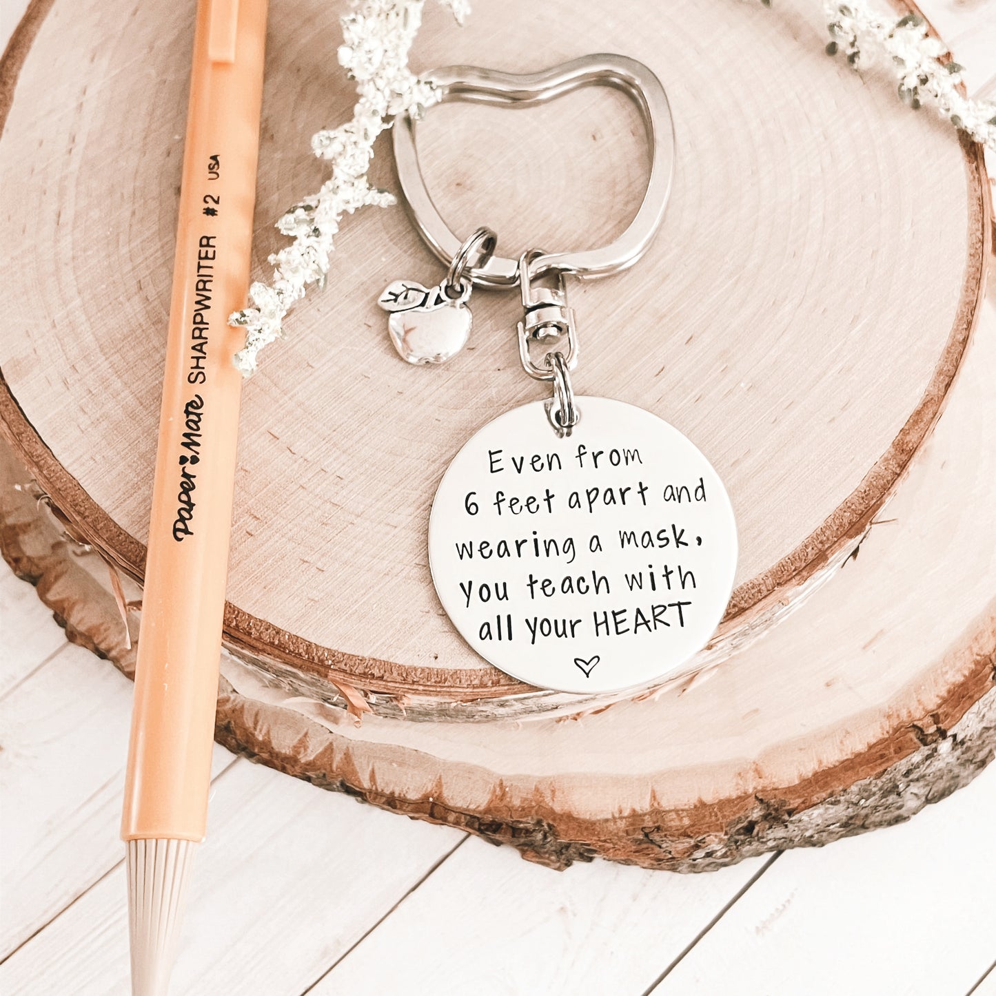 6 FEET APART KEYCHAIN