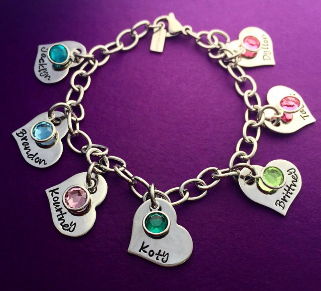 HEART CHARM BRACELET UP TO 15 HEARTS