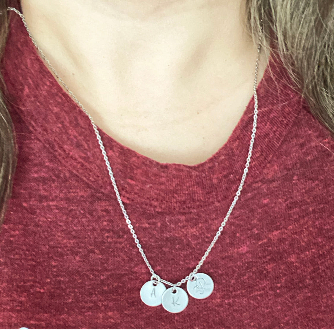 SMALL-INITIAL DISK NECKLACE