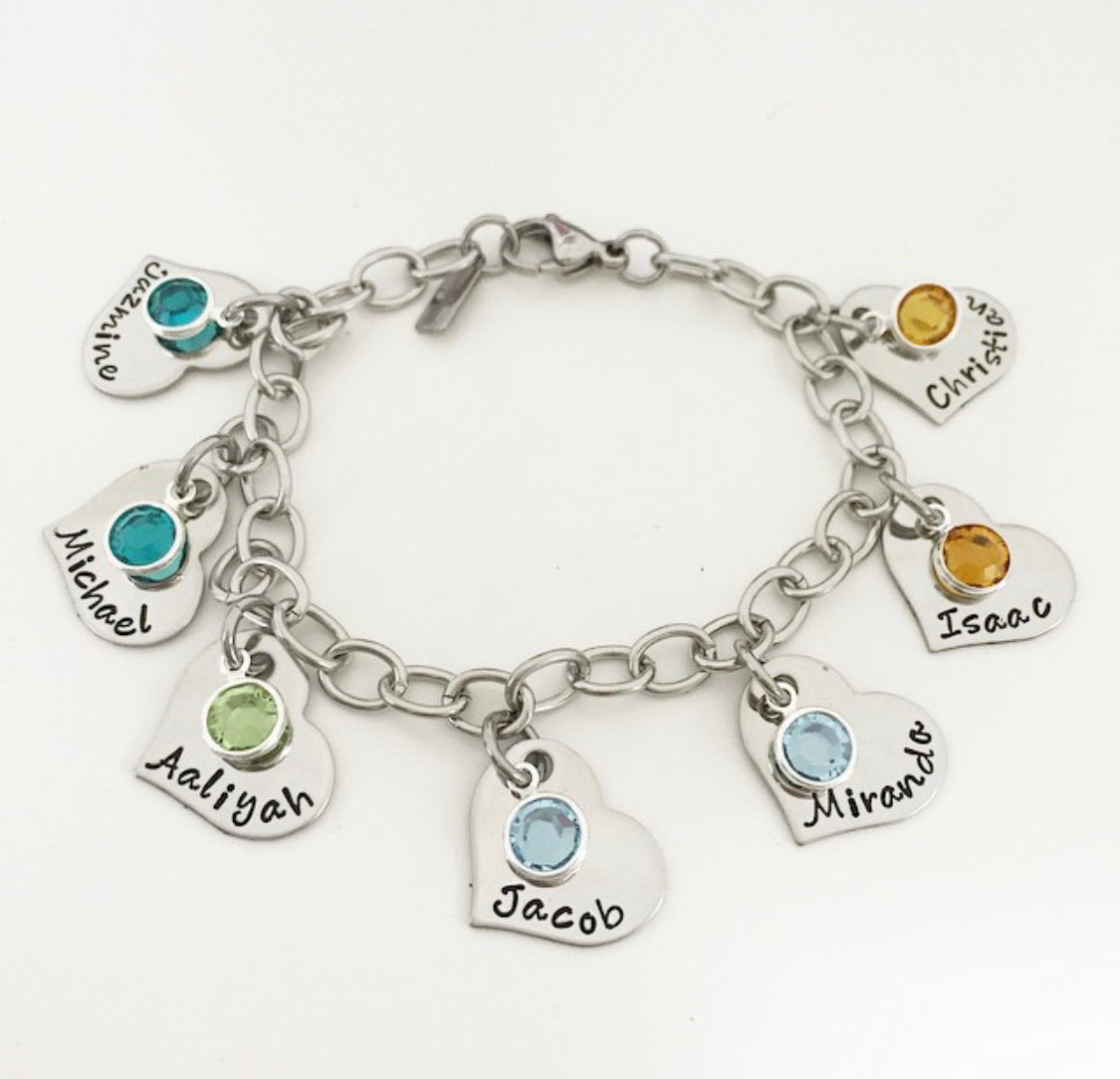 HEART CHARM BRACELET UP TO 15 HEARTS