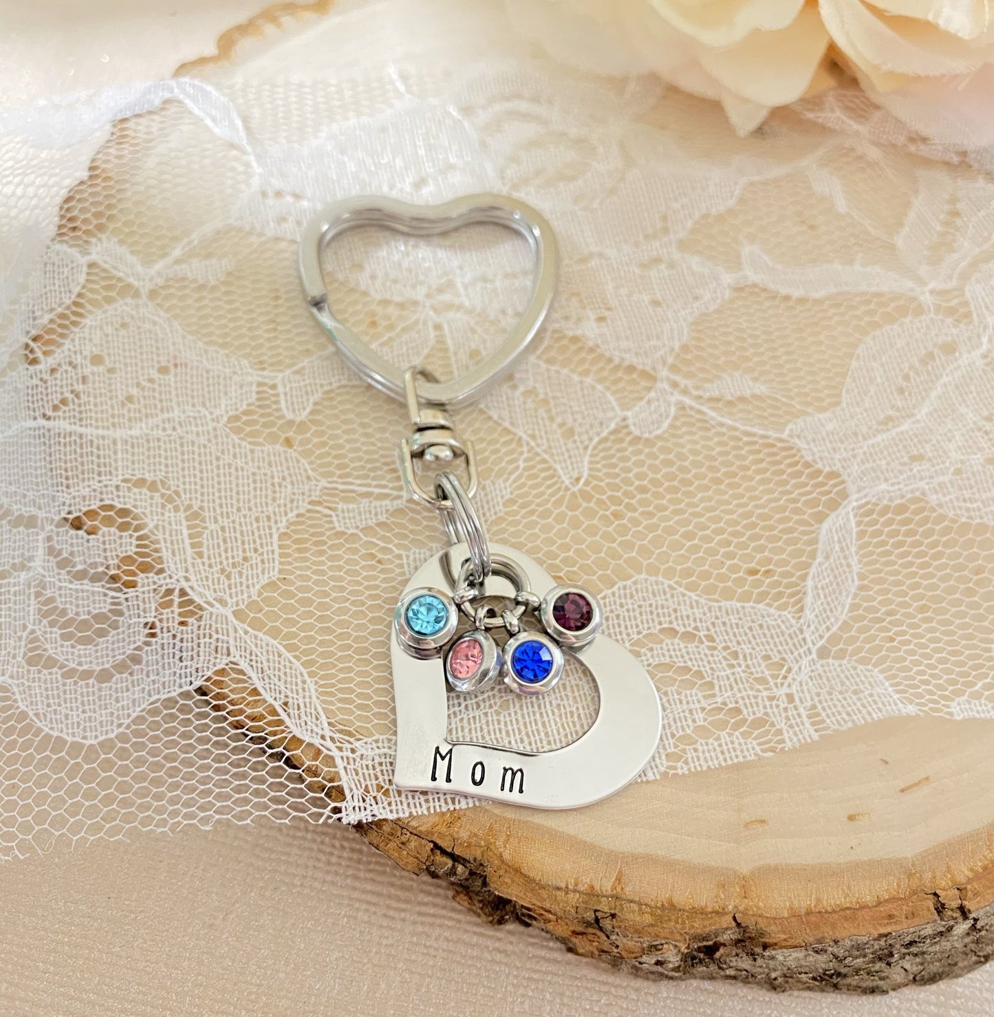 SIDE OPEN HEART WITH BIRTHSTONES