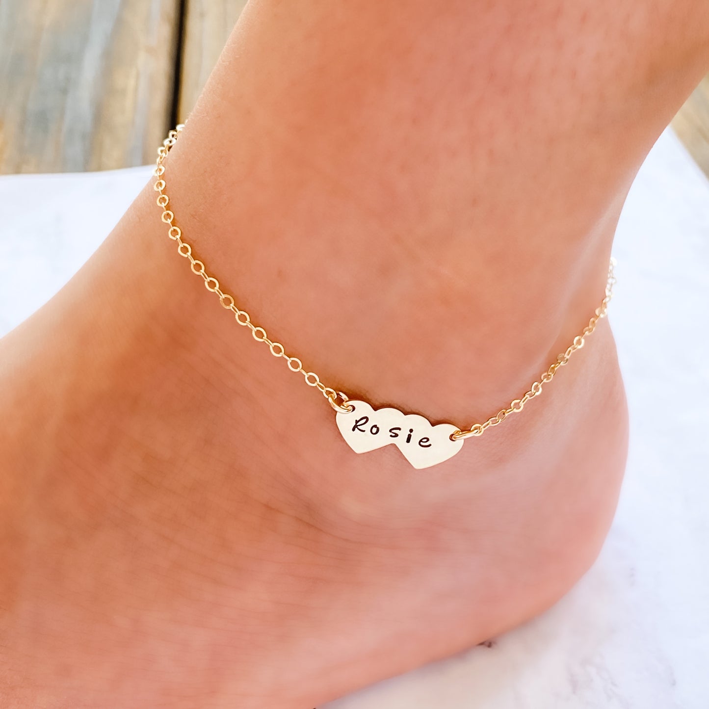 DOUBLE HEART ANKLET/BRACELET