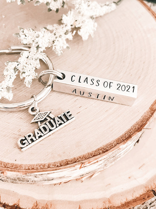 GRAD FOUR SIDED BAR KEYCHAIN