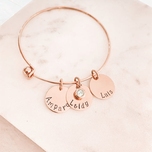 NAME DISK CHARM BANGLE
