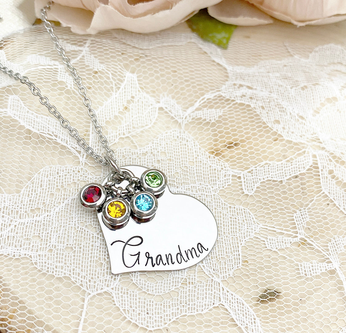 HEART & BIRTHSTONE NECKLACE