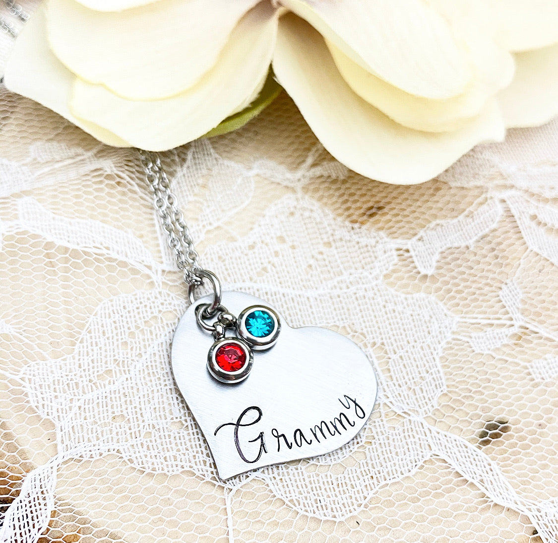 HEART & BIRTHSTONE NECKLACE