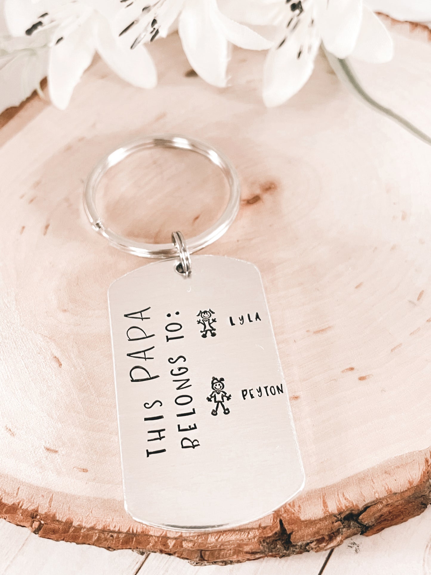BELONGS TO DOG TAG KEYCHAIN