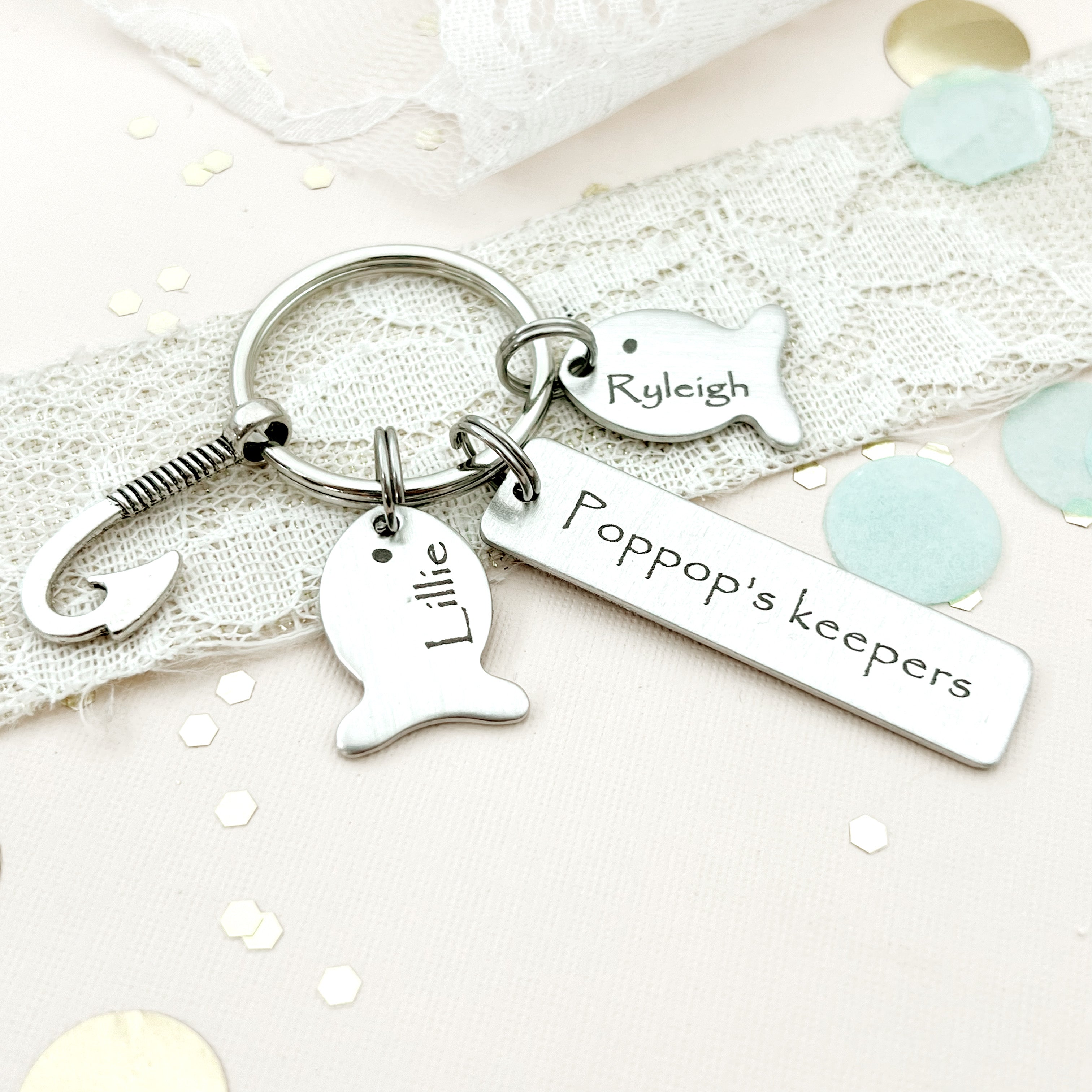 DAD'S KEEPERS FISH KEYCHAIN – Made with Love by Angie