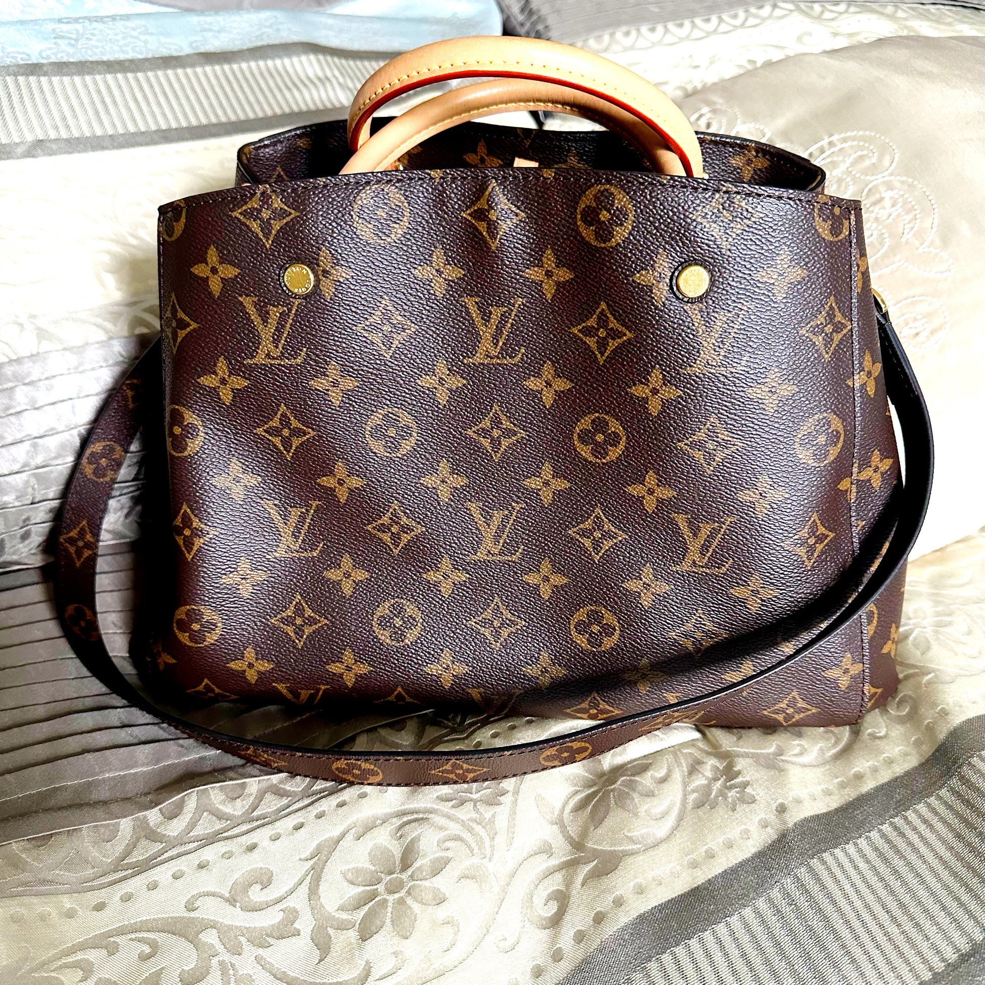 Louis Vuitton Montaigne MM with shoulder strap – Made with Love by Angie