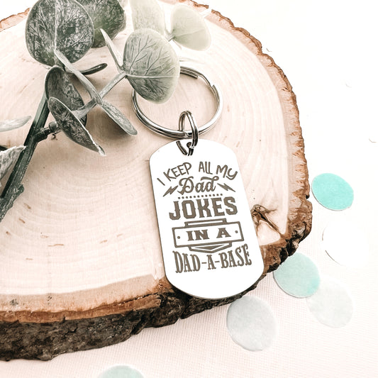 DAD GOT JOKES DOG TAG KEYCHAIN