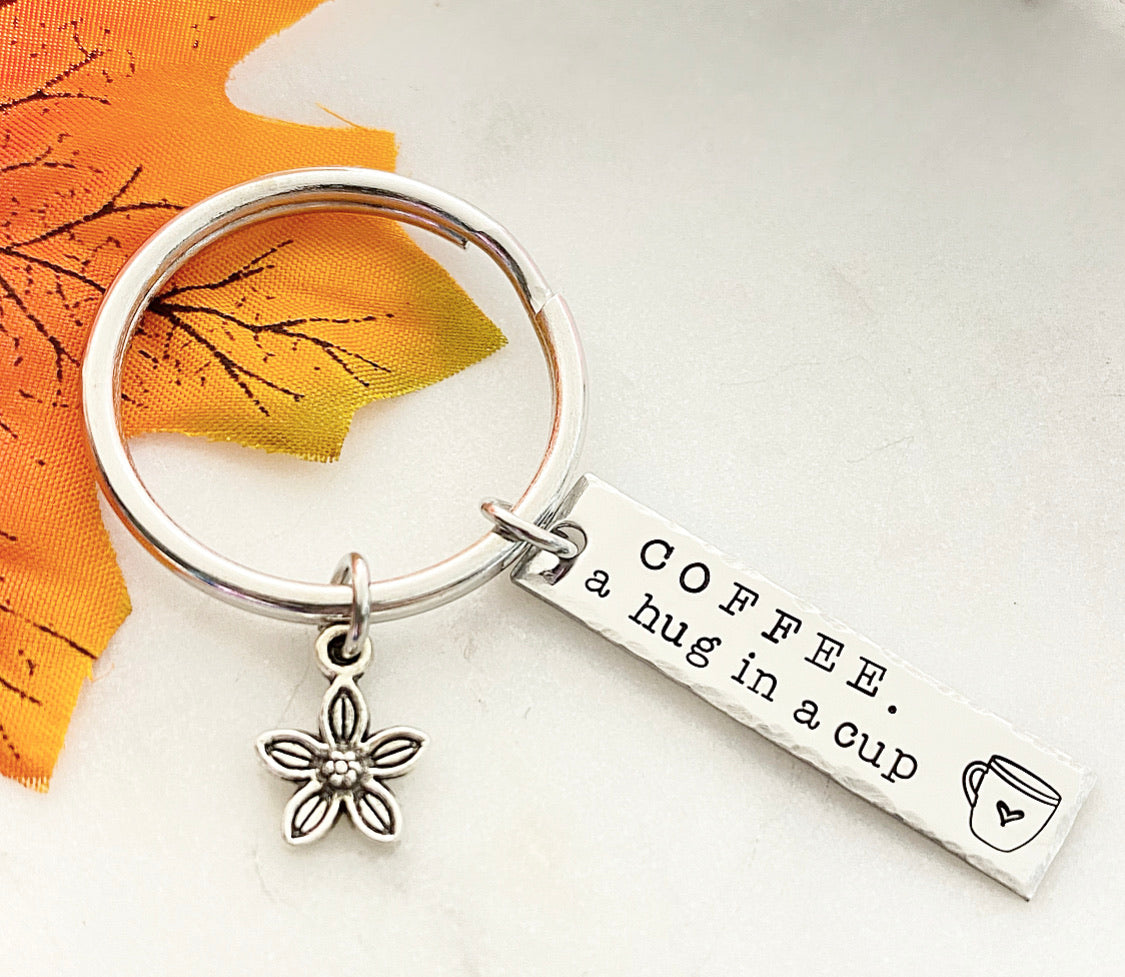 A HUG IN A CUP KEYCHAIN