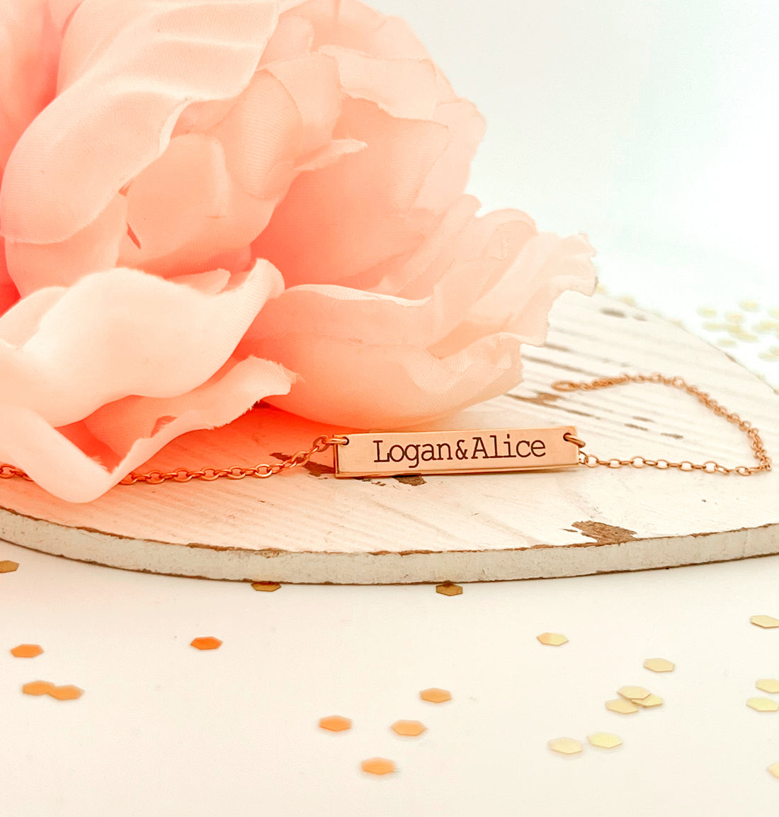 ROSE GOLD BAR Made with Love by Angie