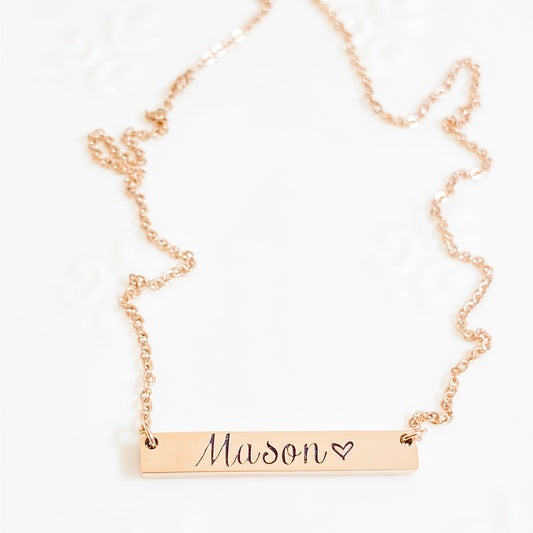 THICK BAR IN ROSE GOLD NECKLACE