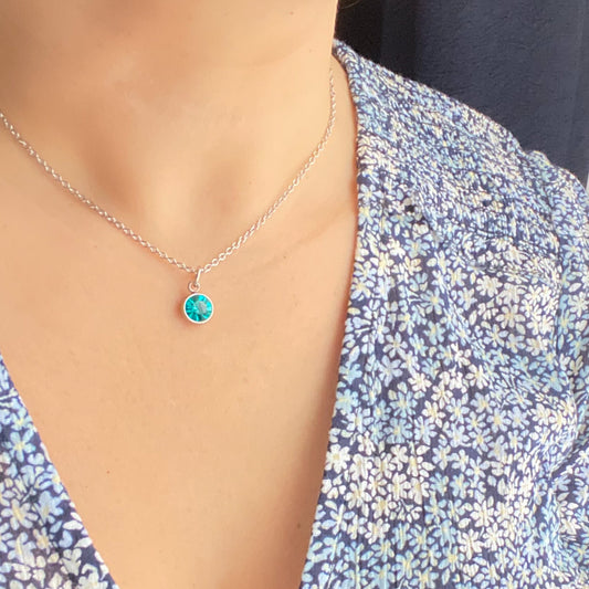 BIRTHSTONE CHARM NECKLACE