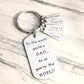 DAD YOU ARE MY/OUR WORLD KEYCHAIN