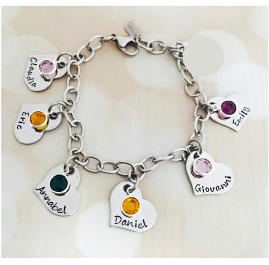 HEART CHARM BRACELET UP TO 15 HEARTS