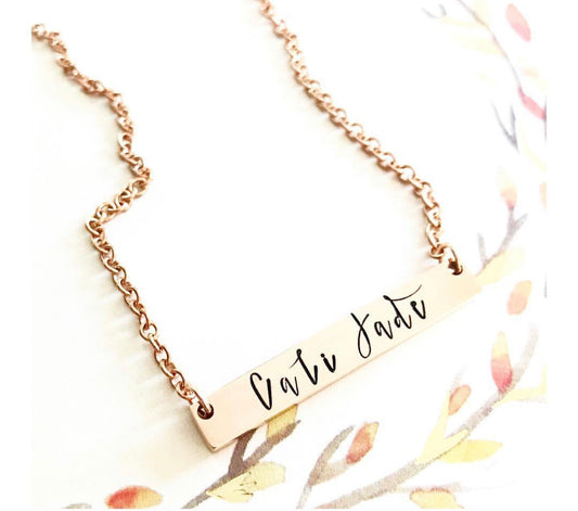 THICK BAR IN GOLD NECKLACE