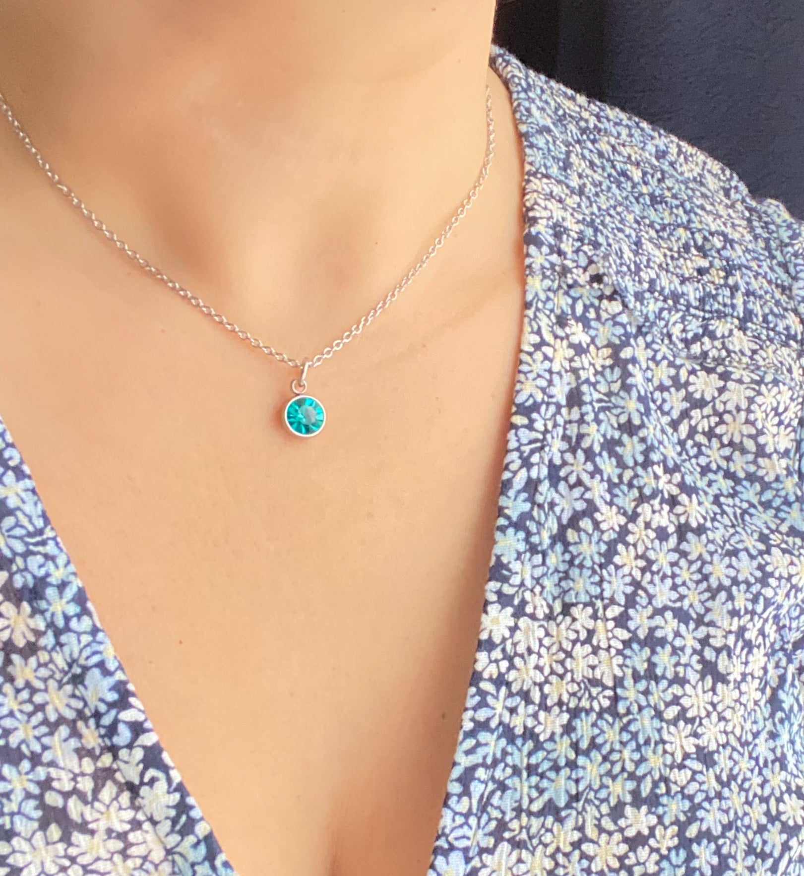 Mini Compass Birthstone Charm Necklace – Kimiya