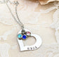 SIDE OPEN HEART WITH BIRTHSTONES